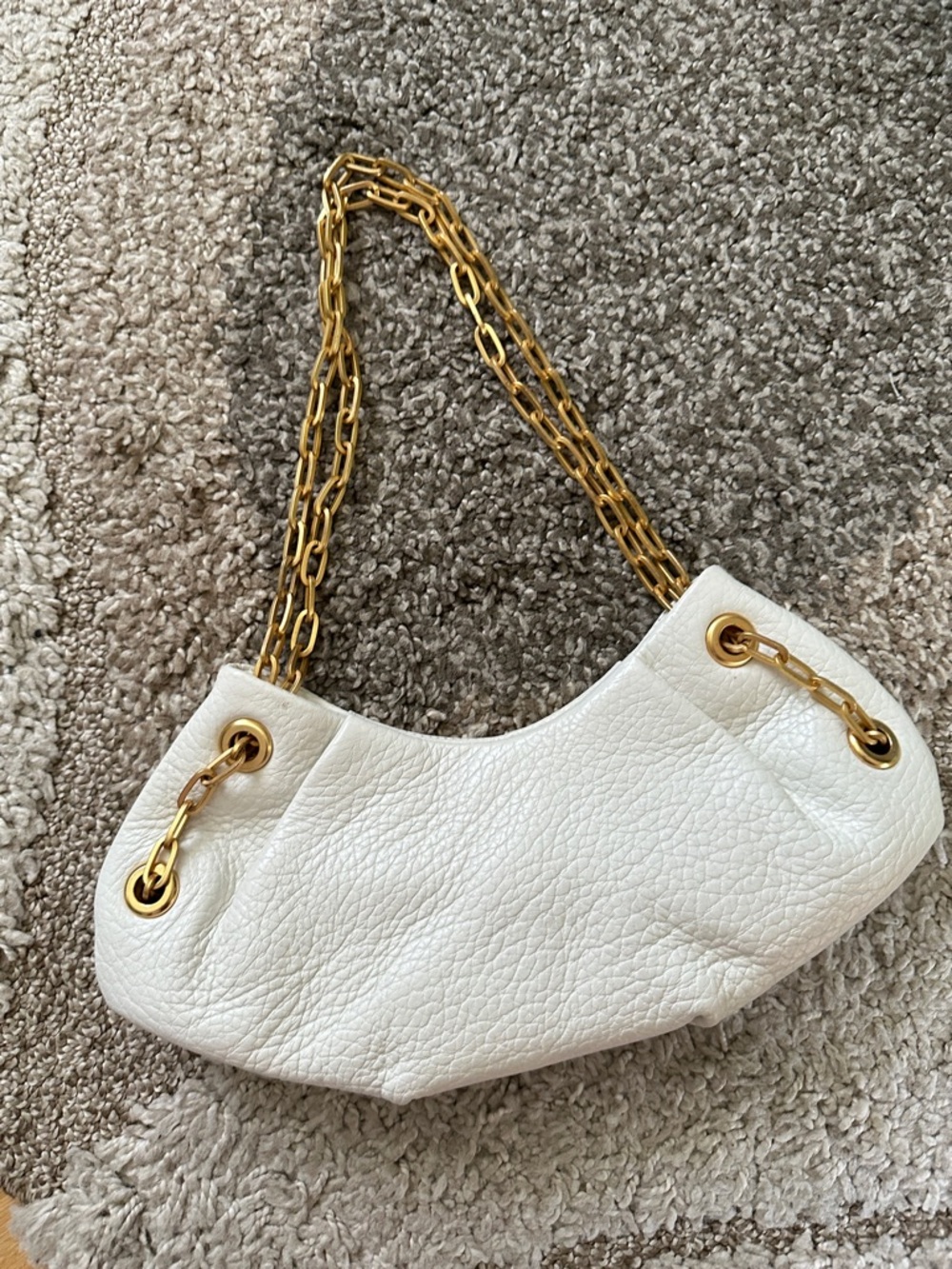 MAXX New York White Leather Mini Bag Purse Size 11*4*3.5”